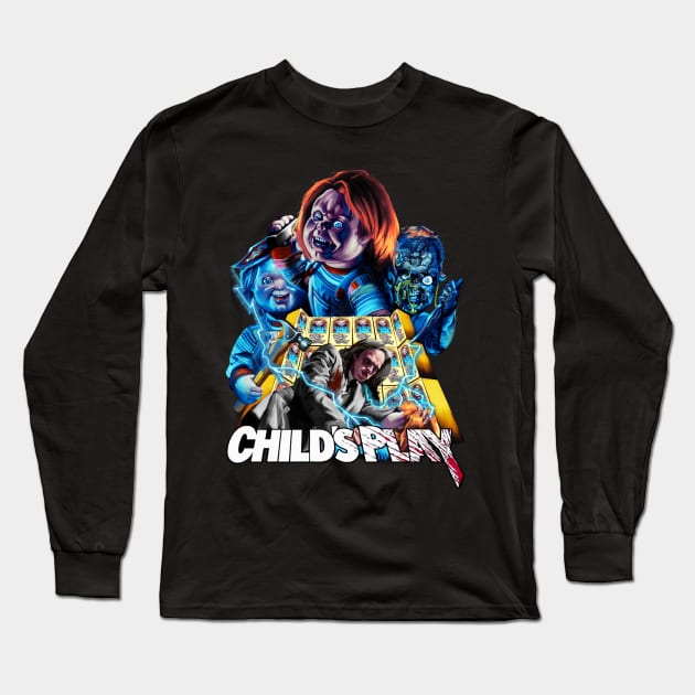 scary doll Long Sleeve T-Shirt by MAW Design